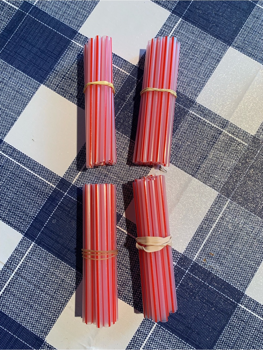 Rubbermaid Replacement Straws Red and White Striped Sturdy Plastic